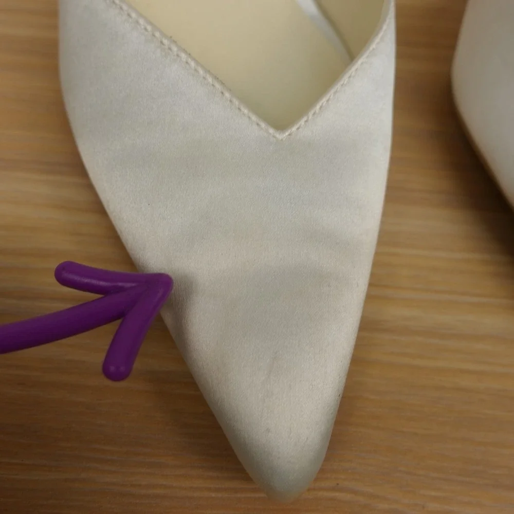 Dolce Vita Womens Slingback Pumps 8.5 White Bridal Pearl Satin Kitten Heel